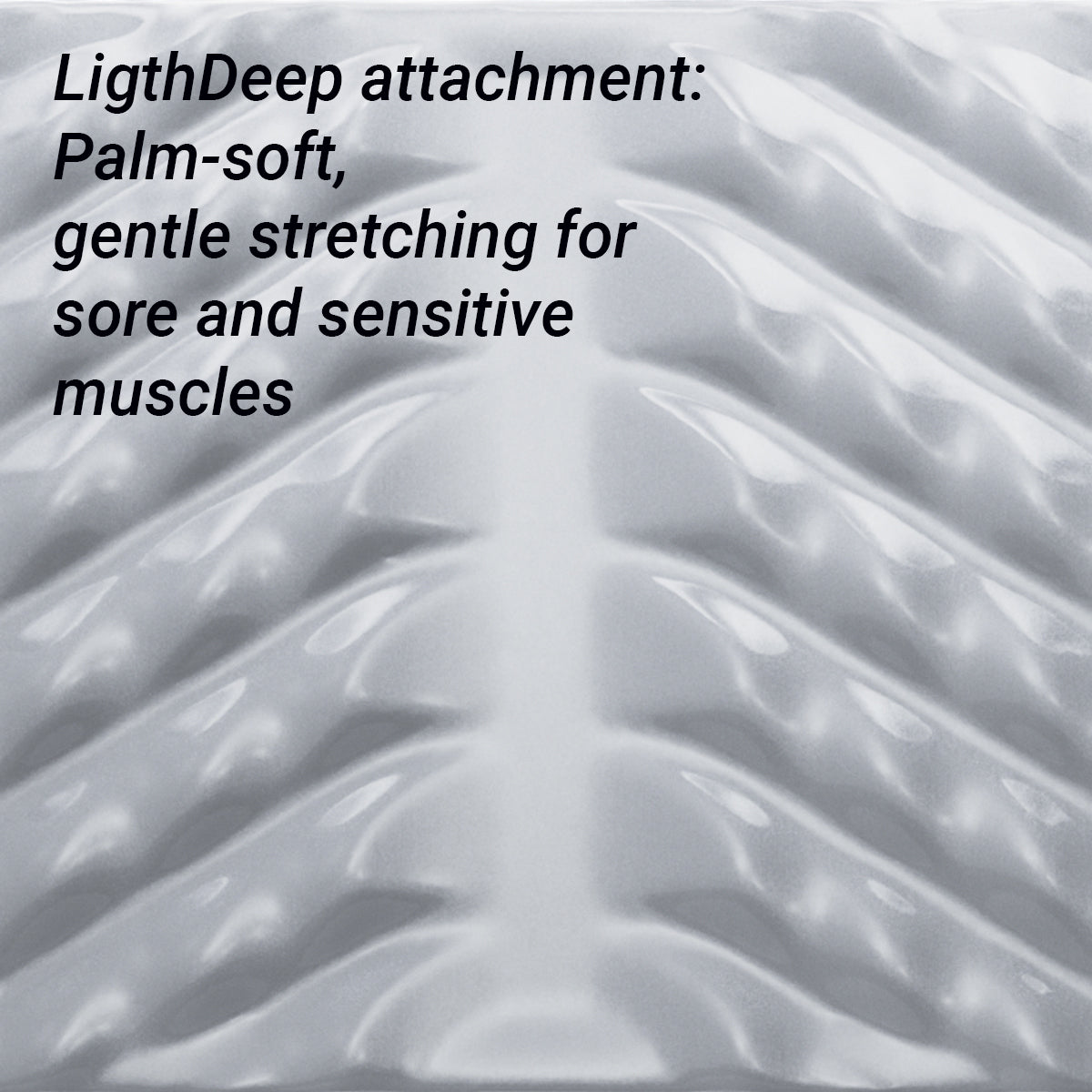 Close-up van de zachte LightDeep-massagehoes voor gevoelige spieren